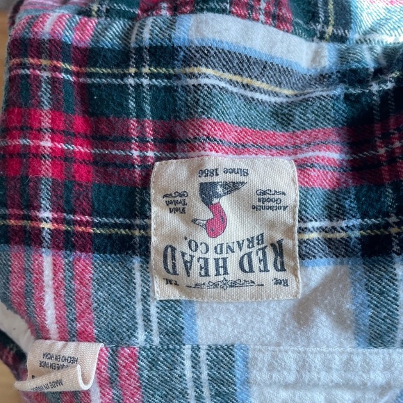 🩵Plaid men’s Shirt - Red and White - Picture 2 of 2